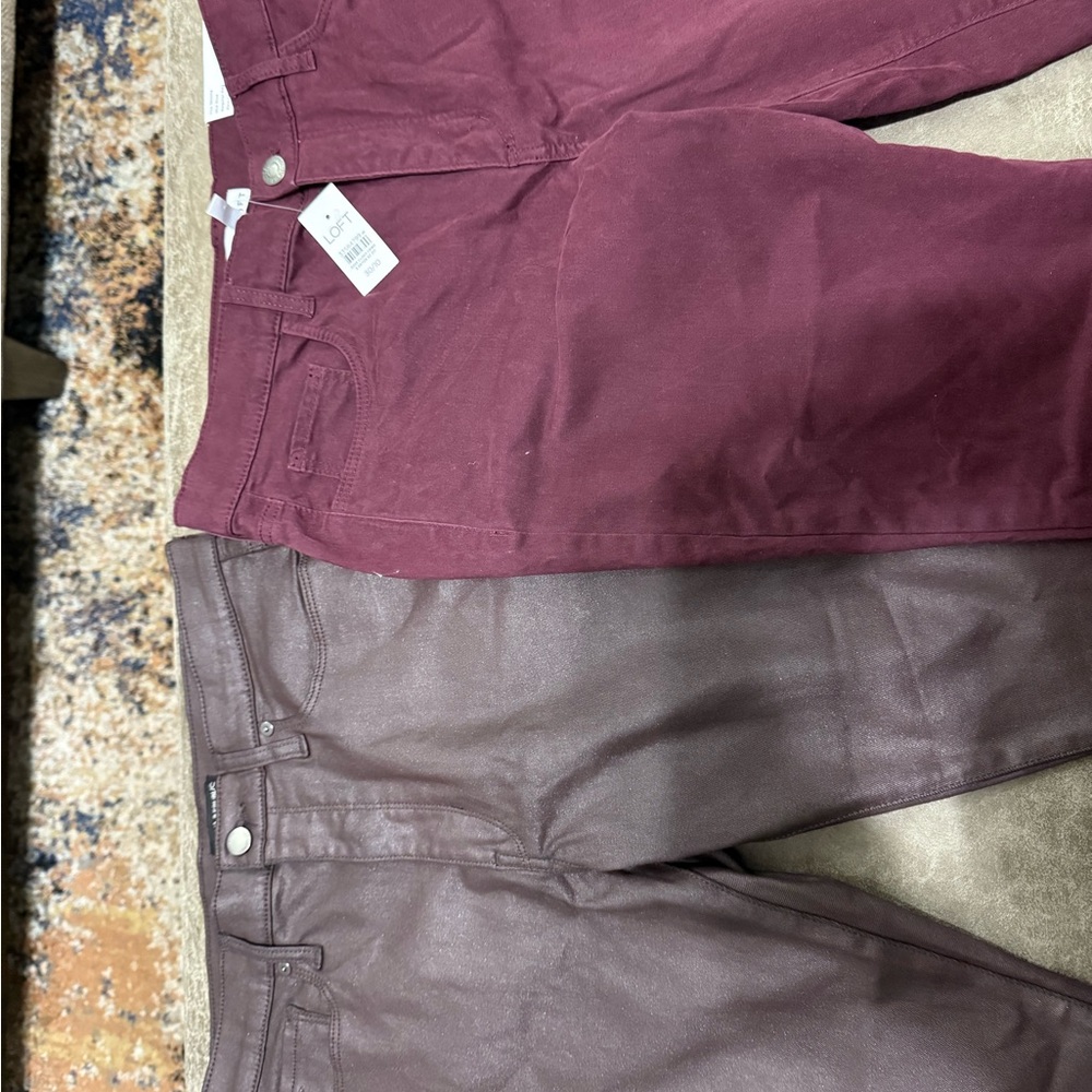 Burgundy and Brown Jeans